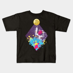 Chainlink Crypto DeFi LINK Cryptocurrency Astronaut Kids T-Shirt